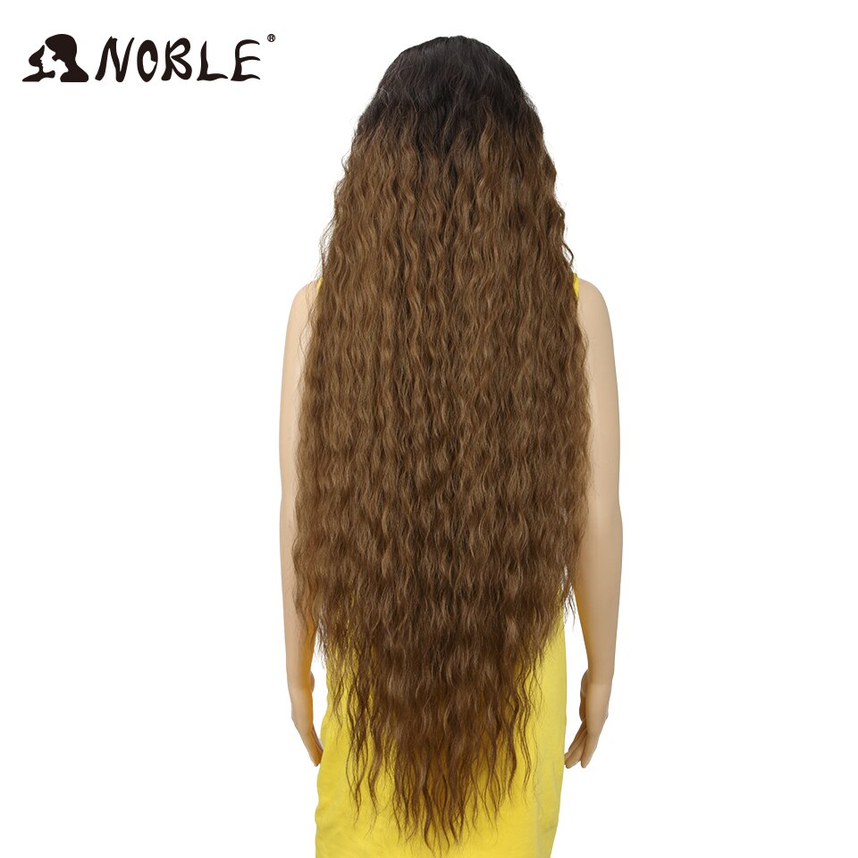 Noble Cosplay Synthetic Lace Front Wig Long Wig Cosplay Curly 42 Inch Ombre Blonde color Wig Synthetic Lace Front Wig For Women