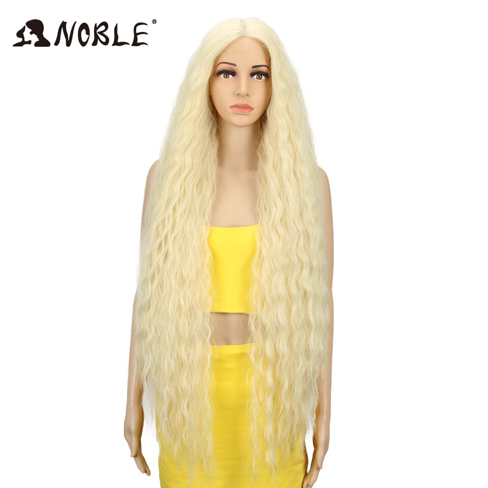 Noble Cosplay Synthetic Lace Front Wig Long Wig Cosplay Curly 42 Inch Ombre Blonde color Wig Synthetic Lace Front Wig For Women