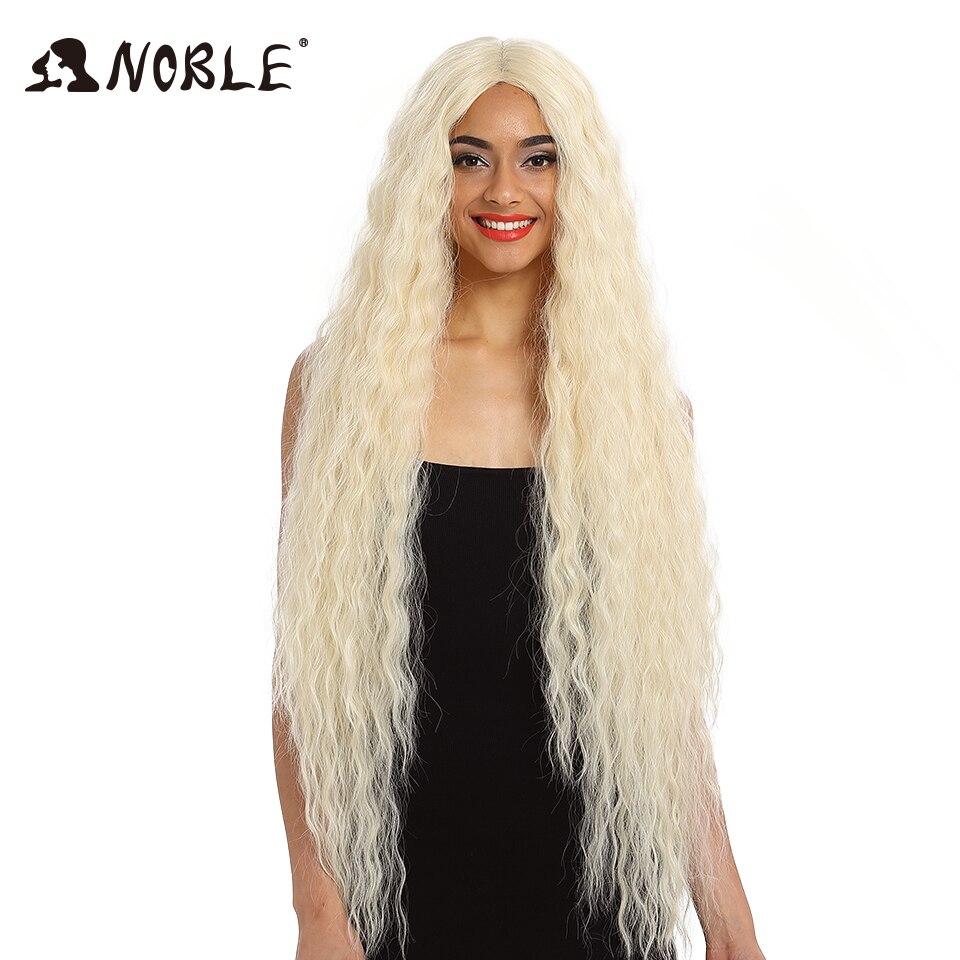 Noble Cosplay Synthetic Lace Front Wig Long Wig Cosplay Curly 42 Inch Ombre Blonde color Wig Synthetic Lace Front Wig For Women