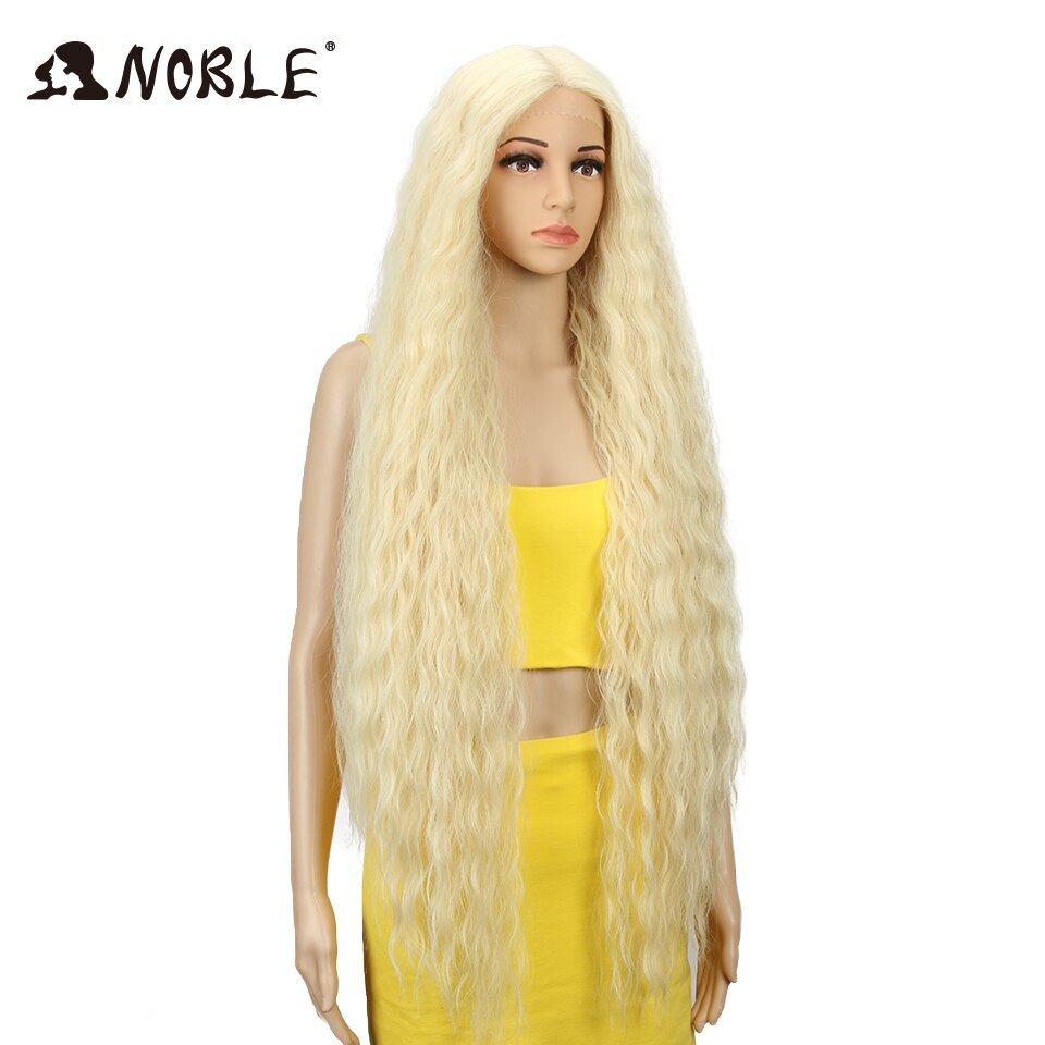 Noble Cosplay Synthetic Lace Front Wig Long Wig Cosplay Curly 42 Inch Ombre Blonde color Wig Synthetic Lace Front Wig For Women