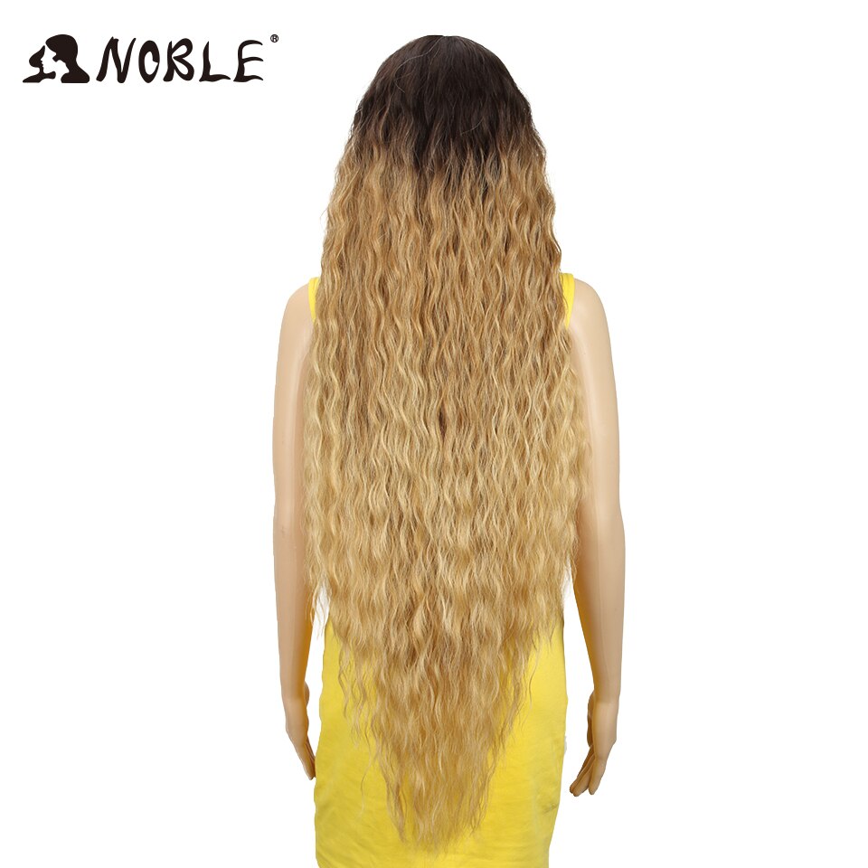 Noble Cosplay Synthetic Lace Front Wig Long Wig Cosplay Curly 42 Inch Ombre Blonde color Wig Synthetic Lace Front Wig For Women