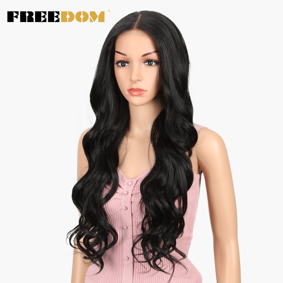 FREEDOM Free Parting Easy 360 Lace Front Synthetic Wigs For Black Women Ombre Blond Red Color Ponytail Supreme Hair cosplay FREEDOM Free Parting Easy 360 Lace Front Synthetic Wigs For Black Women Ombre Blond Red Color Ponytail Supreme Hair cosplay