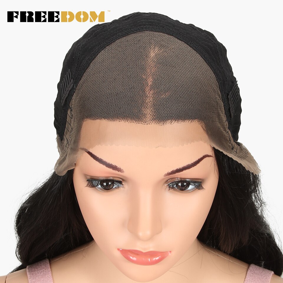 FREEDOM Free Parting Easy 360 Lace Front Synthetic Wigs For Black Women Ombre Blond Red Color Ponytail Supreme Hair cosplay FREEDOM Free Parting Easy 360 Lace Front Synthetic Wigs For Black Women Ombre Blond Red Color Ponytail Supreme Hair cosplay