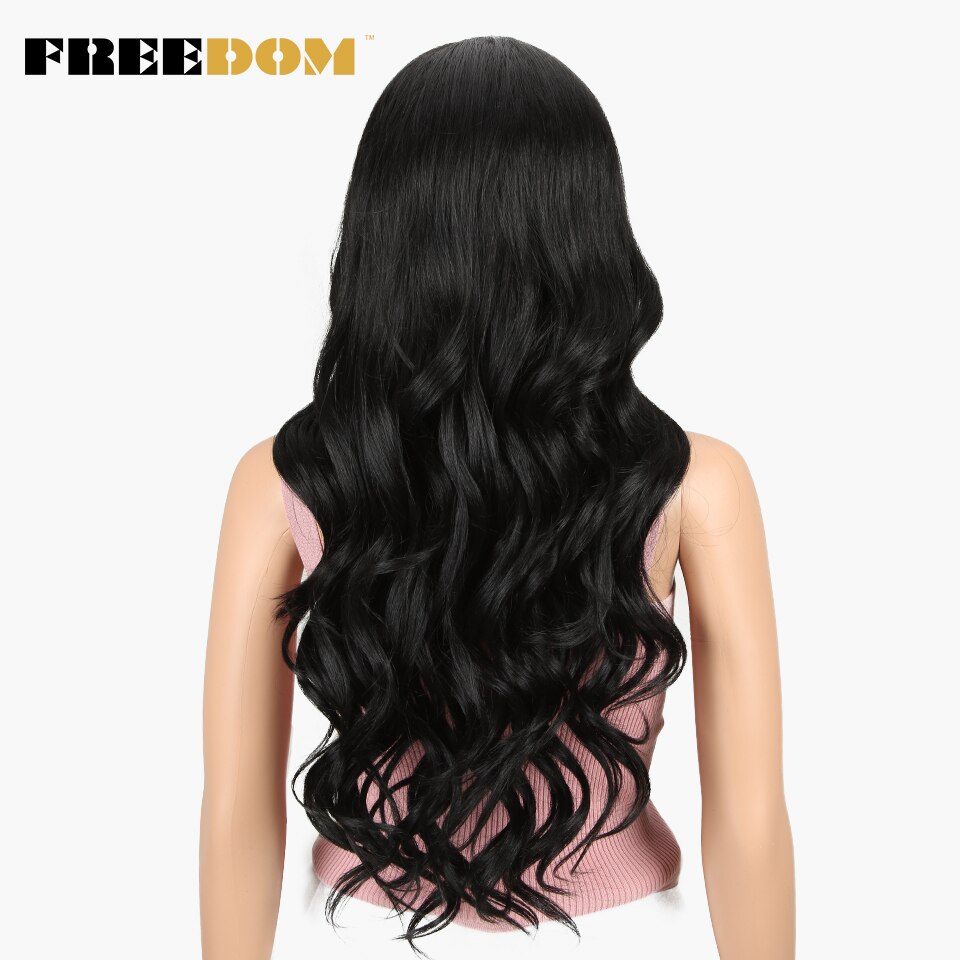 FREEDOM Free Parting Easy 360 Lace Front Synthetic Wigs For Black Women Ombre Blond Red Color Ponytail Supreme Hair cosplay FREEDOM Free Parting Easy 360 Lace Front Synthetic Wigs For Black Women Ombre Blond Red Color Ponytail Supreme Hair cosplay