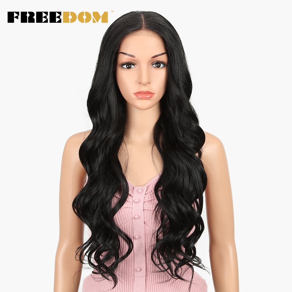 FREEDOM Free Parting Easy 360 Lace Front Synthetic Wigs For Black Women Ombre Blond Red Color Ponytail Supreme Hair cosplay FREEDOM Free Parting Easy 360 Lace Front Synthetic Wigs For Black Women Ombre Blond Red Color Ponytail Supreme Hair cosplay