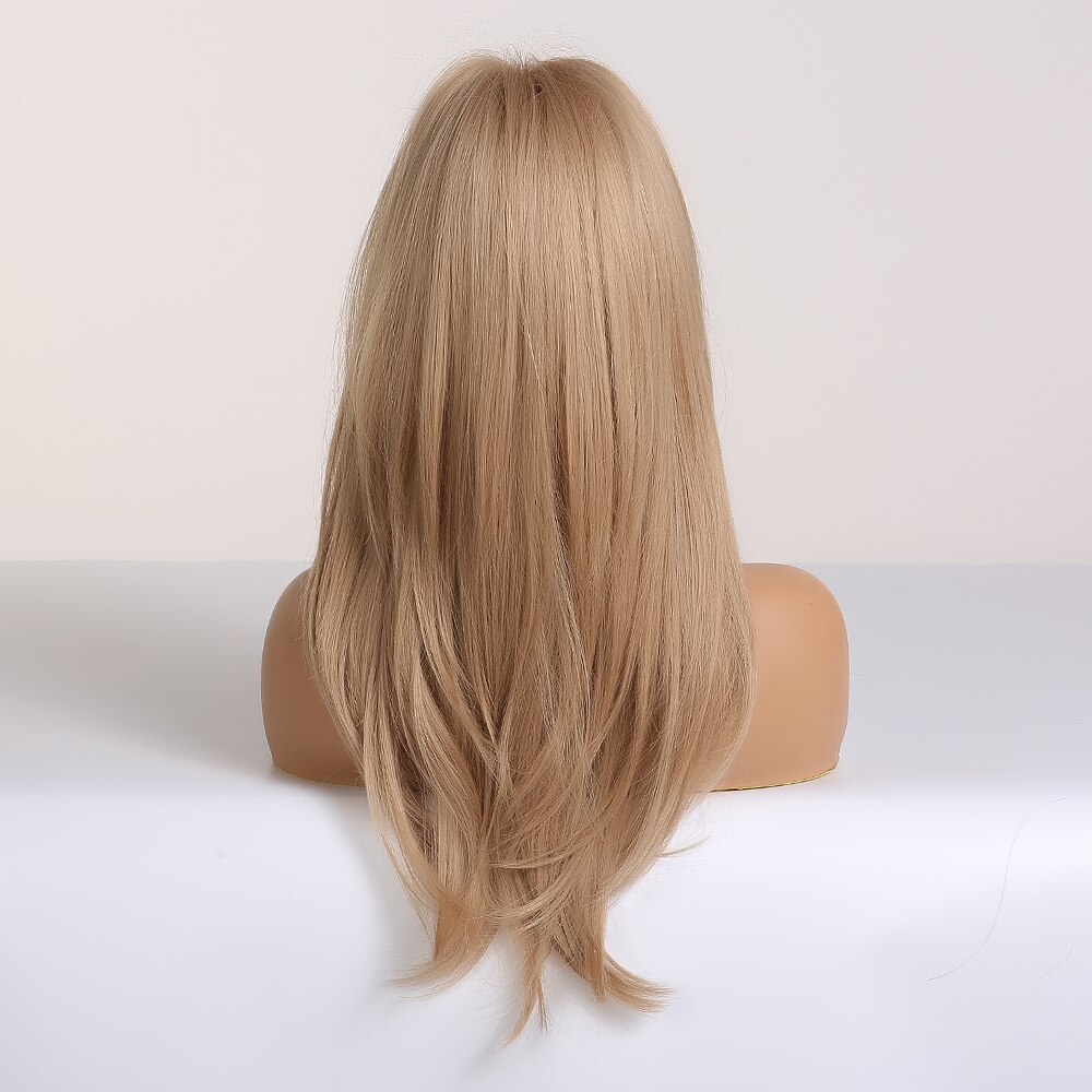 EASIHAIR Long Straight Wigs with Bangs Black to Brown Ombre Synthetic Wigs for Women Daily Natural Hair Wigs Heat Resistant EASIHAIR Long Straight Wigs with Bangs Black to Brown Ombre Synthetic Wigs for Women Daily Natural Hair Wigs Heat Resistant