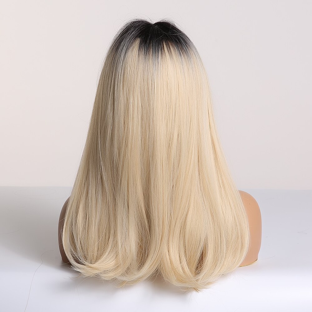 EASIHAIR Long Straight Wigs with Bangs Black to Brown Ombre Synthetic Wigs for Women Daily Natural Hair Wigs Heat Resistant EASIHAIR Long Straight Wigs with Bangs Black to Brown Ombre Synthetic Wigs for Women Daily Natural Hair Wigs Heat Resistant