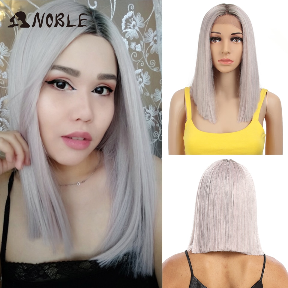 Noble Cosplay Synthetic Lace Front Wig Short Bob Straight 14 Inch Pink Lace Front Blonde Wigs Lace front Wigs For Black Women Noble Cosplay Synthetic Lace Front Wig Short Bob Straight 14 Inch Pink Lace Front Blonde Wigs Lace front Wigs For Black Women