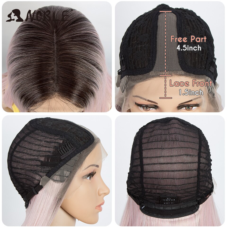 Noble Cosplay Synthetic Lace Front Wig Short Bob Straight 14 Inch Pink Lace Front Blonde Wigs Lace front Wigs For Black Women Noble Cosplay Synthetic Lace Front Wig Short Bob Straight 14 Inch Pink Lace Front Blonde Wigs Lace front Wigs For Black Women