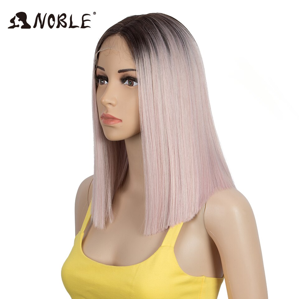 Noble Cosplay Synthetic Lace Front Wig Short Bob Straight 14 Inch Pink Lace Front Blonde Wigs Lace front Wigs For Black Women Noble Cosplay Synthetic Lace Front Wig Short Bob Straight 14 Inch Pink Lace Front Blonde Wigs Lace front Wigs For Black Women