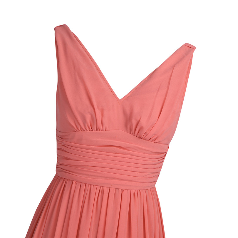 TiaoBug New Arrival Special Occasion Dresses V Neck Elegant 2020 Women Ladies Bridesmaid Princess Chiffon Summer Long Dresses