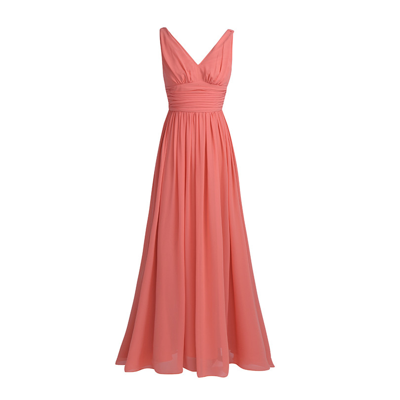 TiaoBug New Arrival Special Occasion Dresses V Neck Elegant 2020 Women Ladies Bridesmaid Princess Chiffon Summer Long Dresses