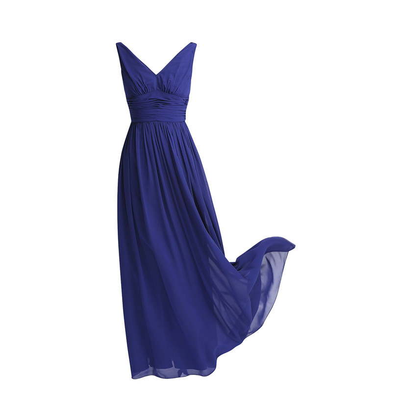 TiaoBug New Arrival Special Occasion Dresses V Neck Elegant 2020 Women Ladies Bridesmaid Princess Chiffon Summer Long Dresses
