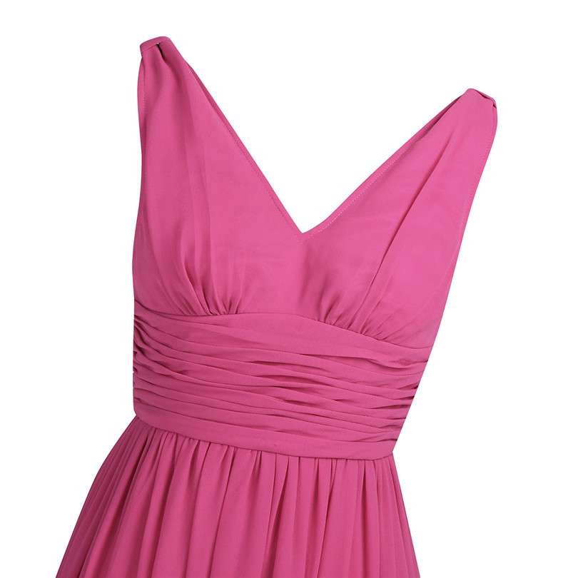 TiaoBug New Arrival Special Occasion Dresses V Neck Elegant 2020 Women Ladies Bridesmaid Princess Chiffon Summer Long Dresses