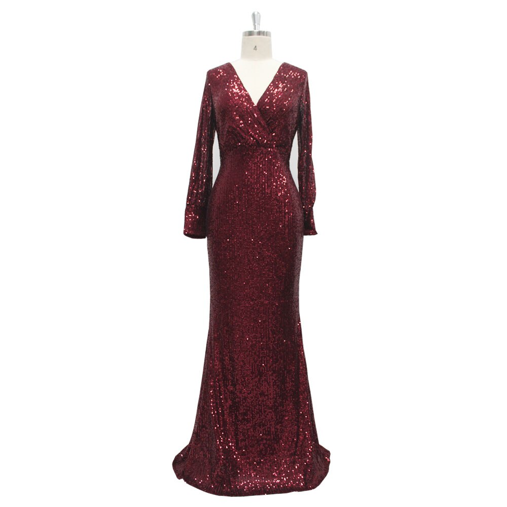 New Sexy V Neck Mermaid Evening Dress Long Formal Prom Party Gown Full Sequins long Sleeve Galadress vestidos occassion dress New Sexy V Neck Mermaid Evening Dress Long Formal Prom Party Gown Full Sequins long Sleeve Galadress vestidos occassion dress