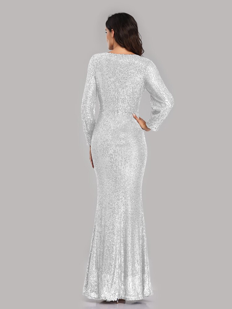 New Sexy V Neck Mermaid Evening Dress Long Formal Prom Party Gown Full Sequins long Sleeve Galadress vestidos occassion dress New Sexy V Neck Mermaid Evening Dress Long Formal Prom Party Gown Full Sequins long Sleeve Galadress vestidos occassion dress