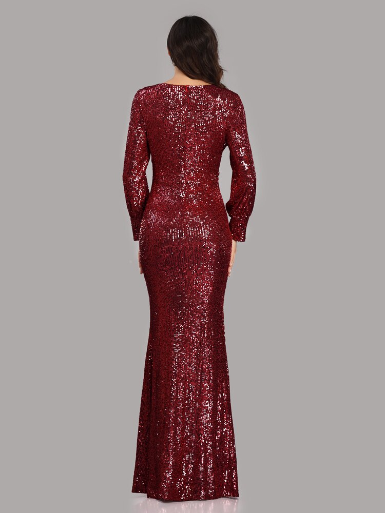 New Sexy V Neck Mermaid Evening Dress Long Formal Prom Party Gown Full Sequins long Sleeve Galadress vestidos occassion dress New Sexy V Neck Mermaid Evening Dress Long Formal Prom Party Gown Full Sequins long Sleeve Galadress vestidos occassion dress
