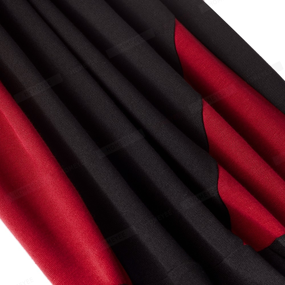 Vintage Women Patchwork Asymmetrical Collar Dress Elegant Casual Work Office Sheath Slim Dress EB517