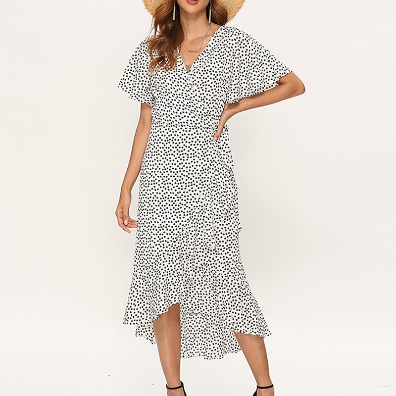 Summer Beach Maxi Dress Women Floral Print Boho Long Chiffon Dress Ruffles Wrap Casual V-Neck Split Sexy Party Dress Robe Summer Beach Maxi Dress Women Floral Print Boho Long Chiffon Dress Ruffles Wrap Casual V-Neck Split Sexy Party Dress Robe