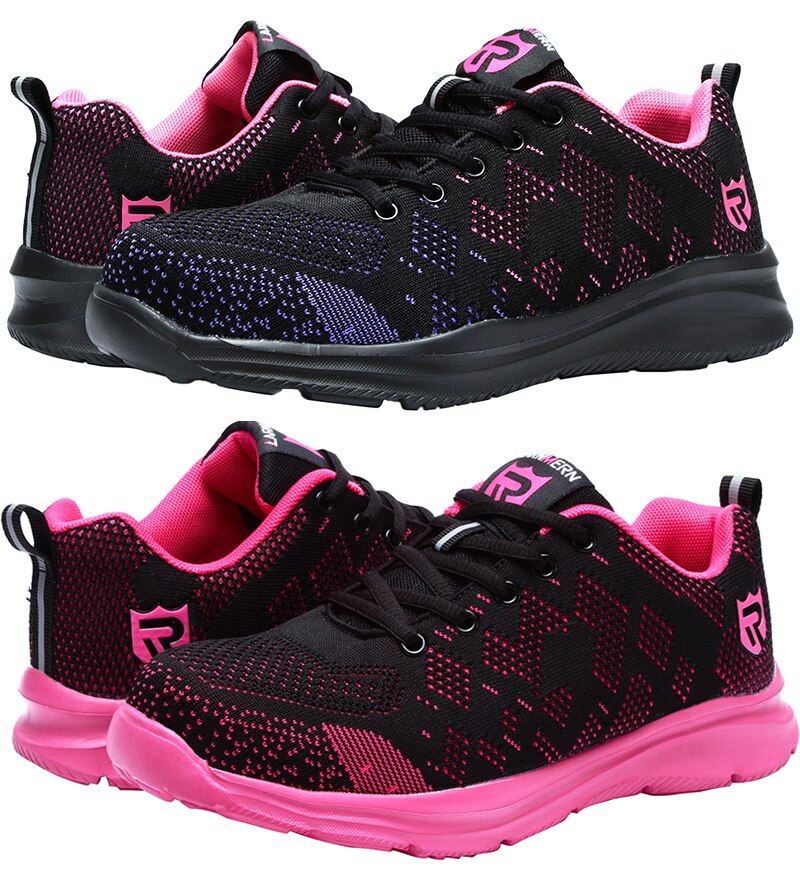 LARNMERN Lightweight Breathable Men Safety Shoes Steel Toe Work Shoes For Men Anti-smashing Construction Sneaker With Reflective