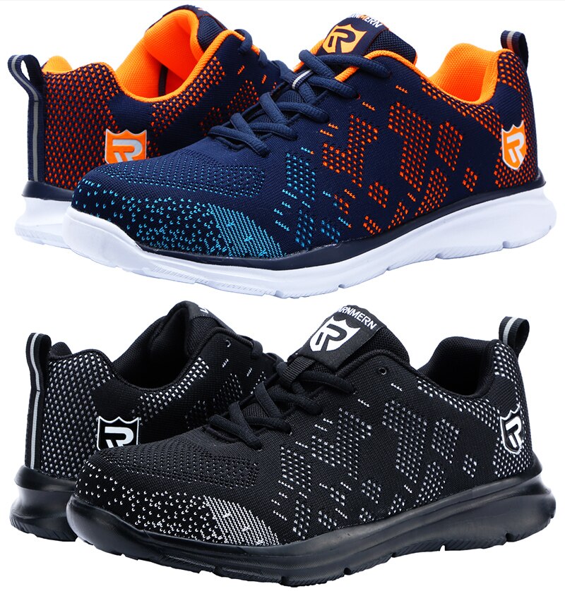 LARNMERN Lightweight Breathable Men Safety Shoes Steel Toe Work Shoes For Men Anti-smashing Construction Sneaker With Reflective