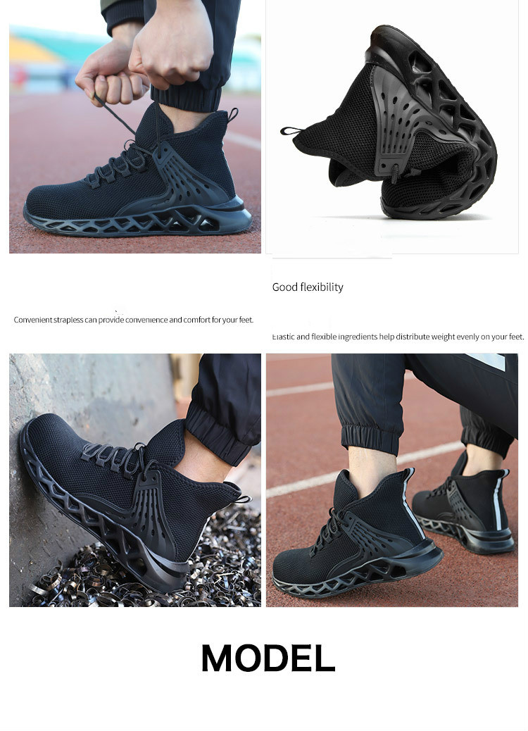 Men Safety Shoes with Metal Toe Indestructible Ryder Shoe Work Boots with Steel Toe Waterproof Breathable Sneakers Work Shoes