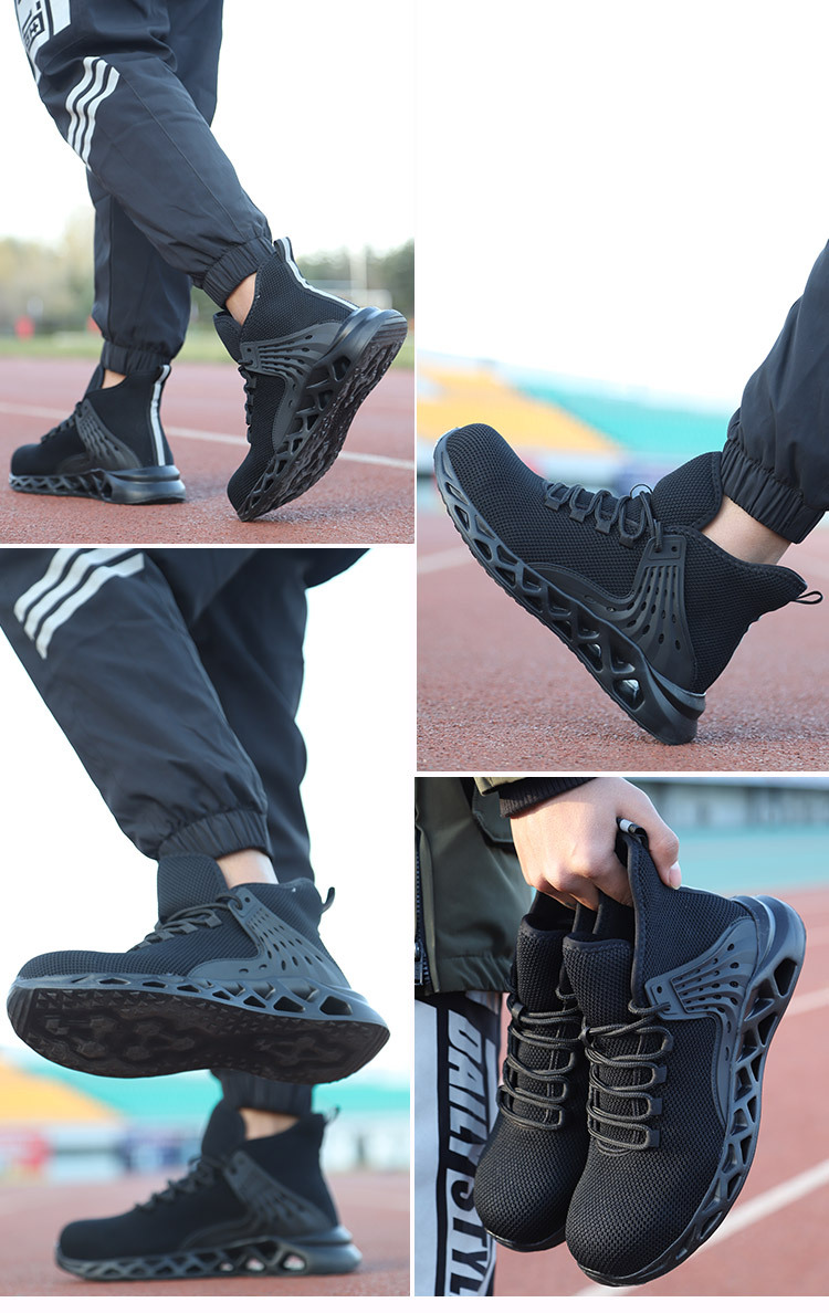 Men Safety Shoes with Metal Toe Indestructible Ryder Shoe Work Boots with Steel Toe Waterproof Breathable Sneakers Work Shoes