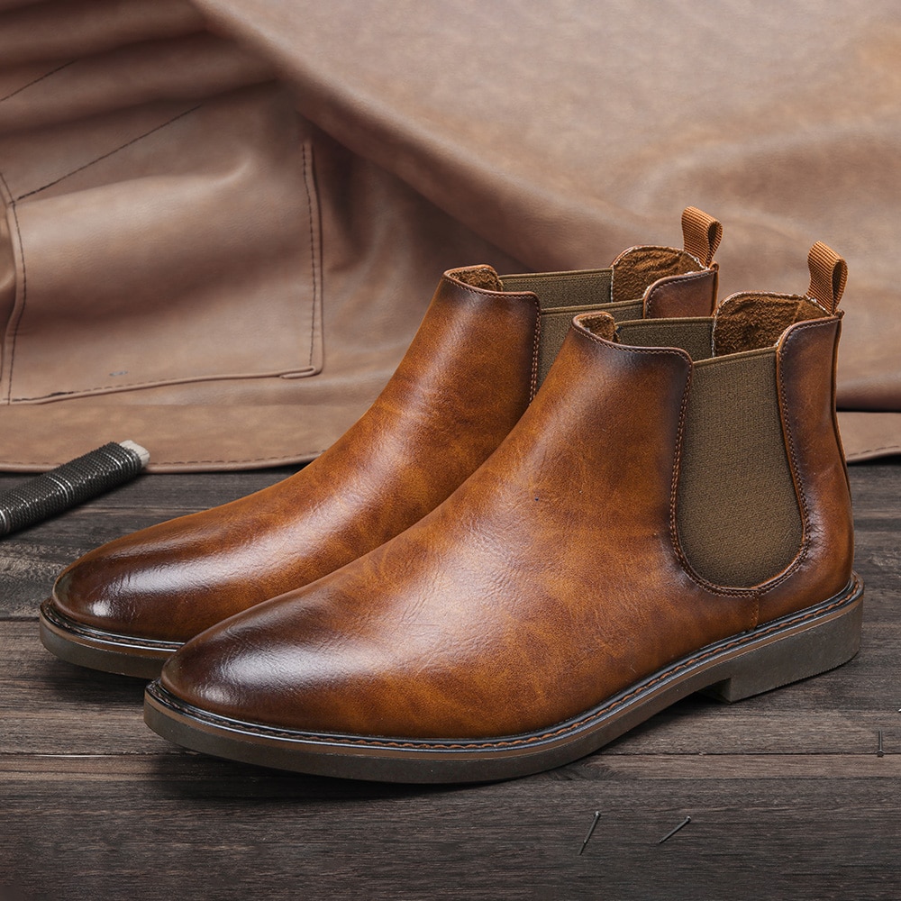 39~46 men boots fashion comfortable 2021 brand genuine leather chelsea boots #KD463