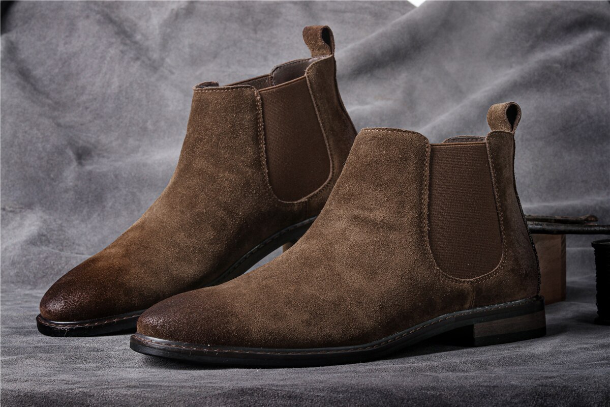 39~46 men boots fashion comfortable 2021 brand genuine leather chelsea boots #KD463