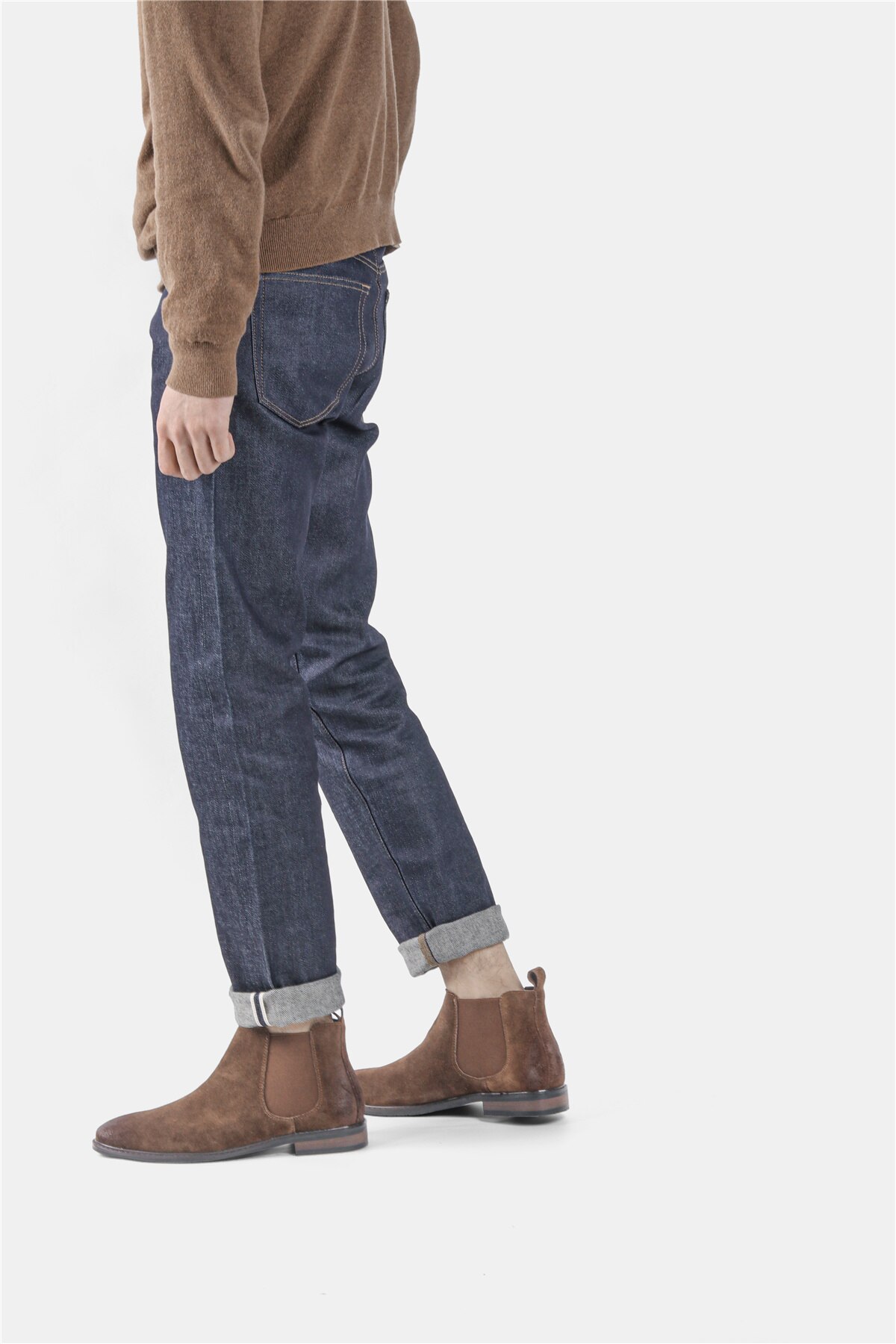 39~46 men boots fashion comfortable 2021 brand genuine leather chelsea boots #KD463