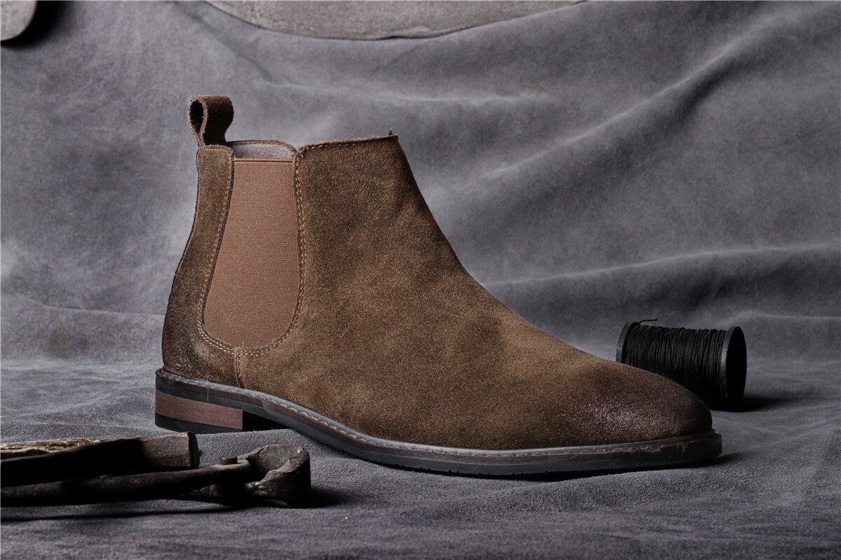 39~46 men boots fashion comfortable 2021 brand genuine leather chelsea boots #KD463