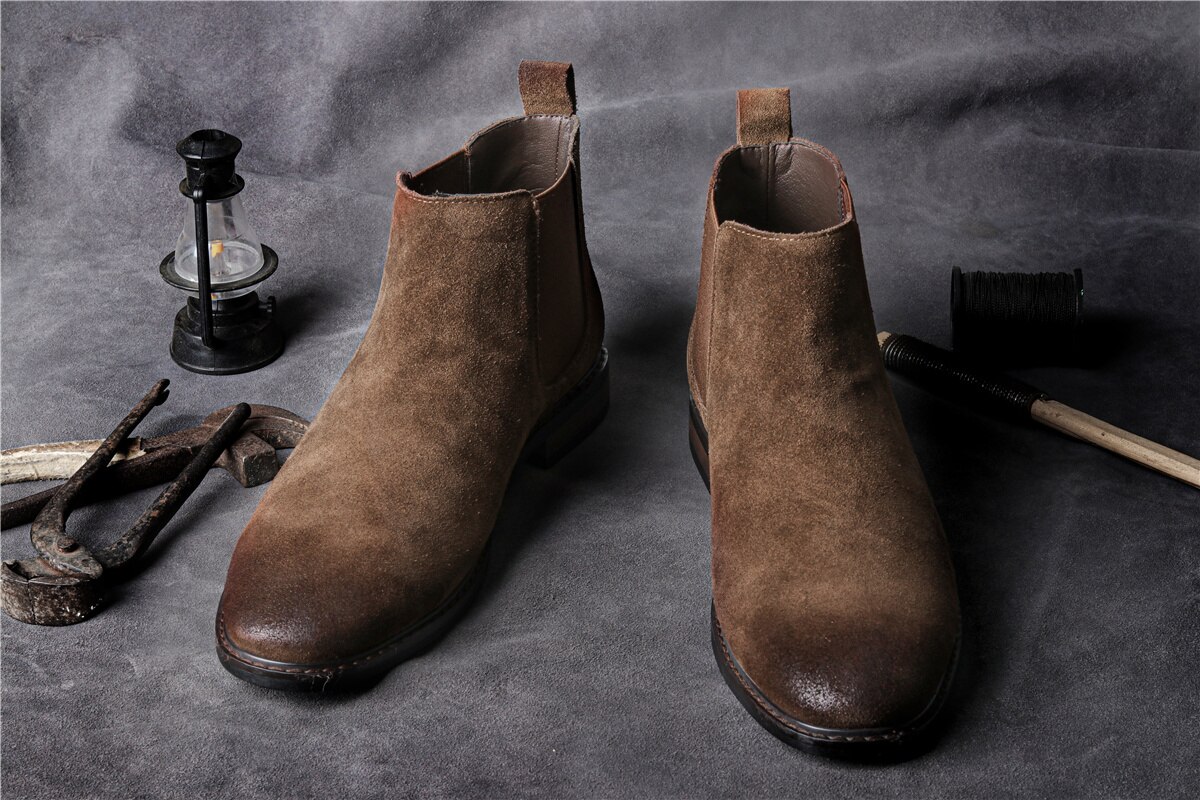39~46 men boots fashion comfortable 2021 brand genuine leather chelsea boots #KD463