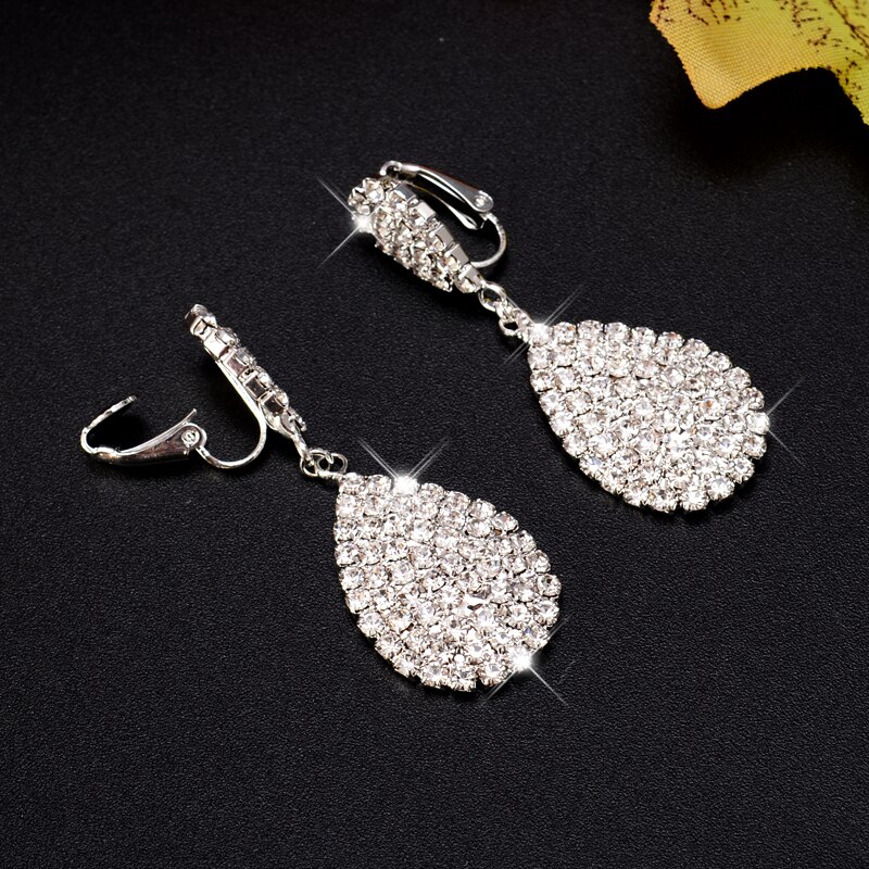 3 PCS Luxury Wedding Bridal Jewelry Sets for Women Necklace Bracelet Australia Crystal Long Earring Set Elastic 11.11 Sale