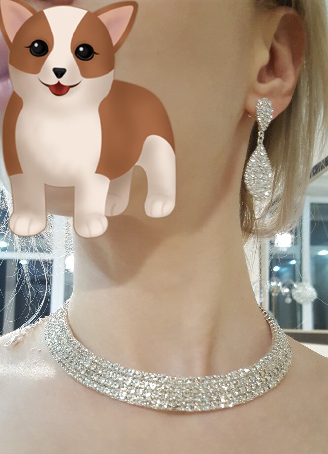 3 PCS Luxury Wedding Bridal Jewelry Sets for Women Necklace Bracelet Australia Crystal Long Earring Set Elastic 11.11 Sale