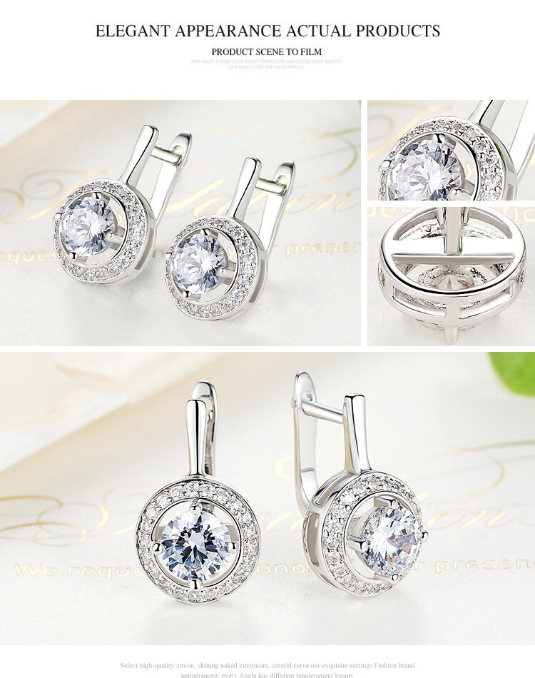 BAMOER New Arrival Silver Color Round Shape Full Of Love Dangle Earrings For Women Fashion Jewelry YIE106