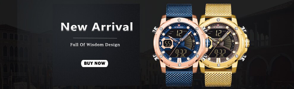 NAVIFORCE Luxury Brand Men's Wrist Watch Military Digital Sport Watches For Man Steel Strap Quartz Clock Male Relogio Masculino
