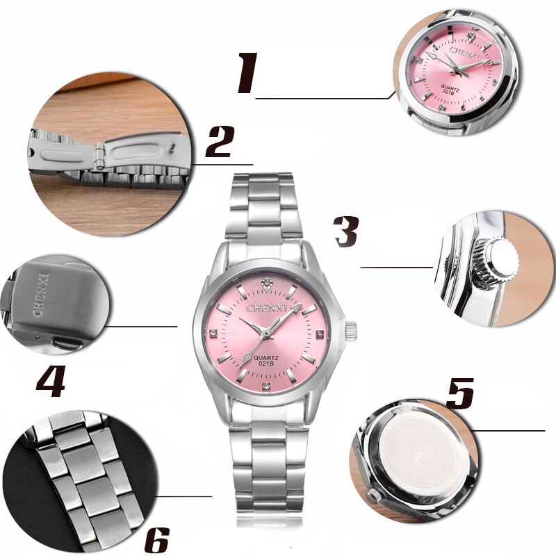 6 Fashion colors CHENXI CX021B Brand relogio Luxury Women's Casual watches waterproof watch women fashion Dress Rhinestone watch