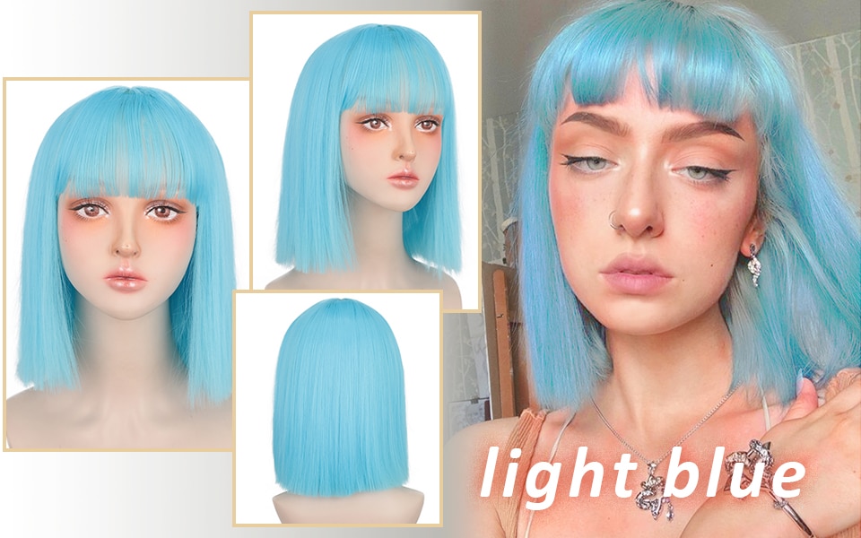 12 inch Synthetic Hair Short Bob Wig With Bang 12 inch Synthetic Hair Short Bob Wig With Bang