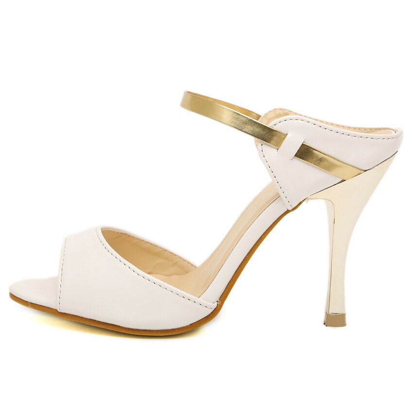 Women Heel Sandals Peep Toe High Heel Sandals Women Pumps Female Sandals Thin Heels Ladies Sandals Wedding Shoes Gold Silver 43
