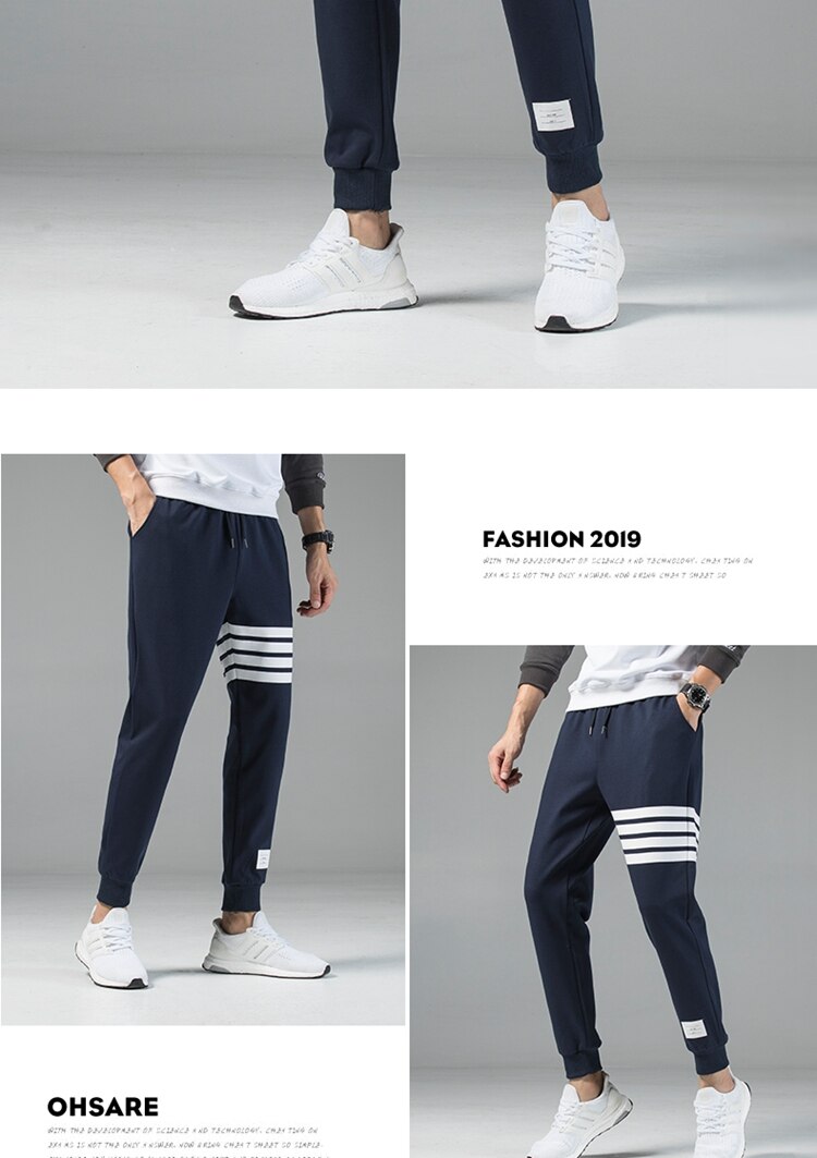2020 New Cotton Hip Hop Men's streetwear Pants Fashion Pencil Pants Men ankle-length Drawstring Trousers For Men Casual Joggers