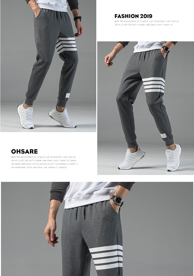 2020 New Cotton Hip Hop Men's streetwear Pants Fashion Pencil Pants Men ankle-length Drawstring Trousers For Men Casual Joggers