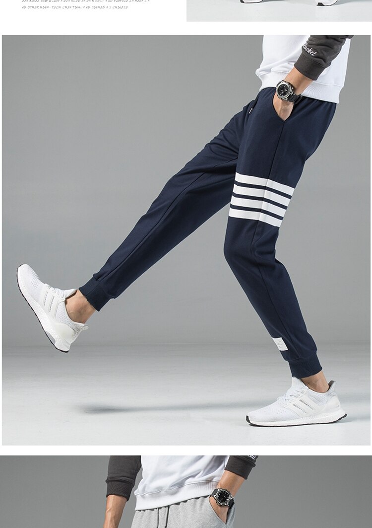 2020 New Cotton Hip Hop Men's streetwear Pants Fashion Pencil Pants Men ankle-length Drawstring Trousers For Men Casual Joggers