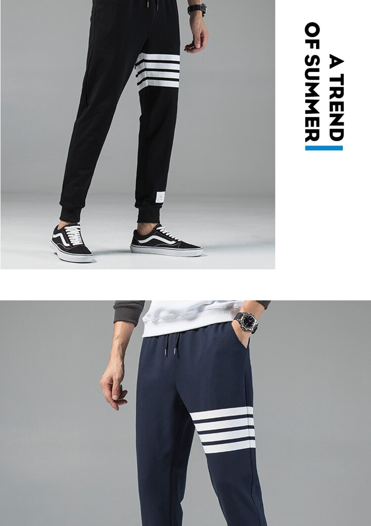 2020 New Cotton Hip Hop Men's streetwear Pants Fashion Pencil Pants Men ankle-length Drawstring Trousers For Men Casual Joggers