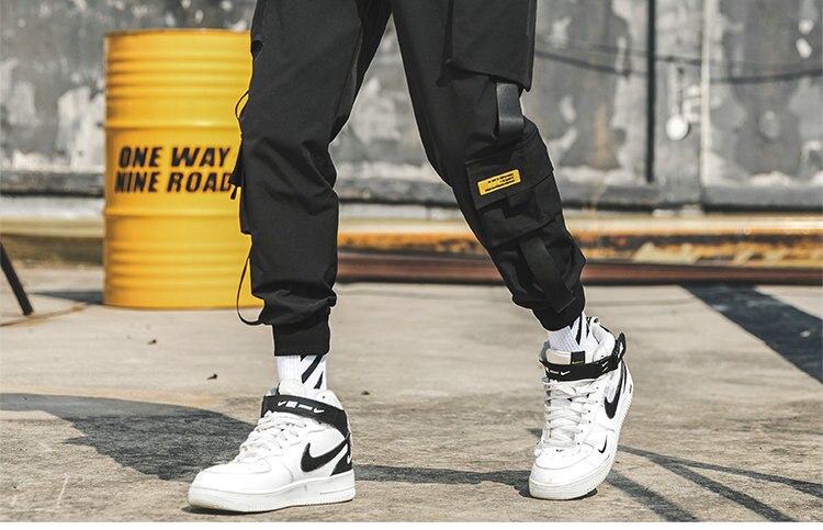 2020 New Hip Hop Joggers Cargo Pants Men Harem Pants Multi-Pocket Ribbons Man Sweatpants Streetwear Casual Mens Pants S-5XL