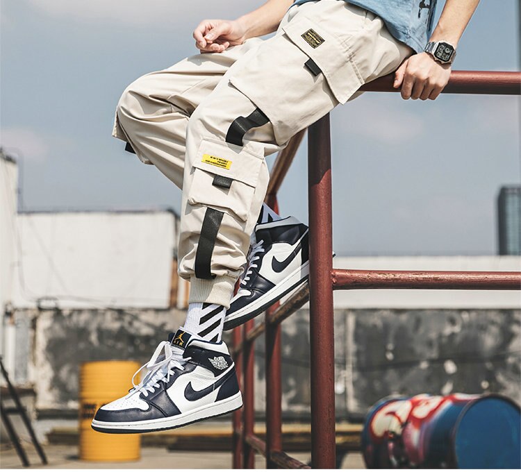 2020 New Hip Hop Joggers Cargo Pants Men Harem Pants Multi-Pocket Ribbons Man Sweatpants Streetwear Casual Mens Pants S-5XL