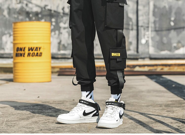 2020 New Hip Hop Joggers Cargo Pants Men Harem Pants Multi-Pocket Ribbons Man Sweatpants Streetwear Casual Mens Pants S-5XL
