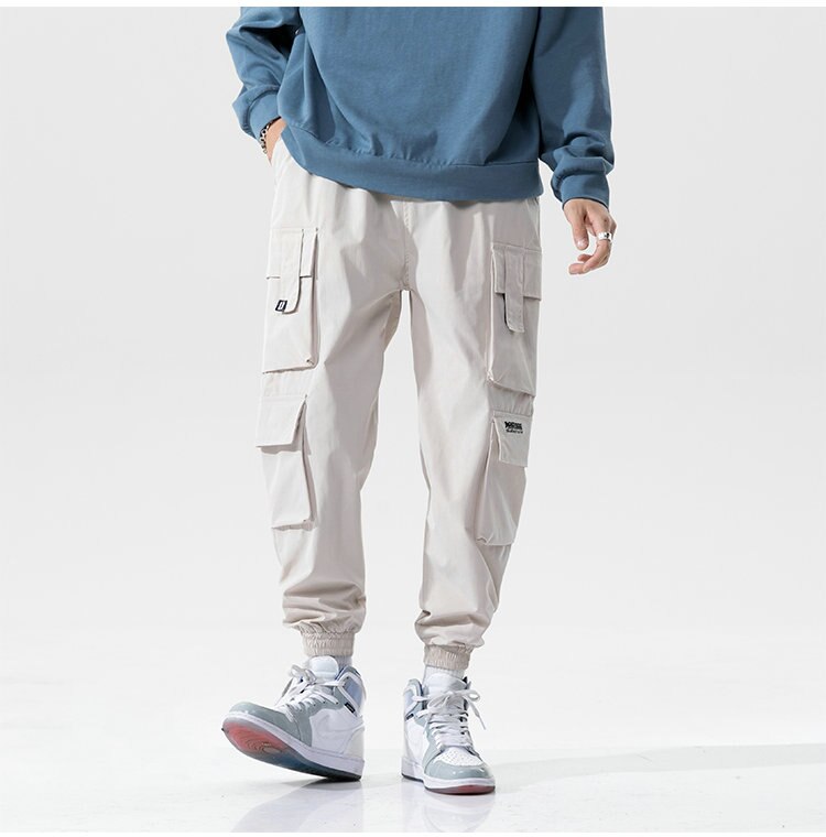 2020 New Hip Hop Joggers Cargo Pants Men Harem Pants Multi-Pocket Ribbons Man Sweatpants Streetwear Casual Mens Pants S-5XL