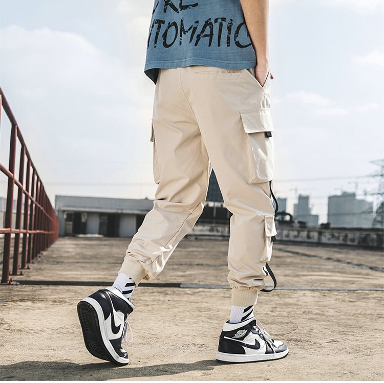2020 New Hip Hop Joggers Cargo Pants Men Harem Pants Multi-Pocket Ribbons Man Sweatpants Streetwear Casual Mens Pants S-5XL
