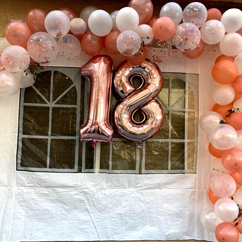 130Pcs Rose Gold Balloon Arch Garland Kit Latex Confetti Balloons for Wedding Bridal Birthday Party Decorations Baby Shower Girl
