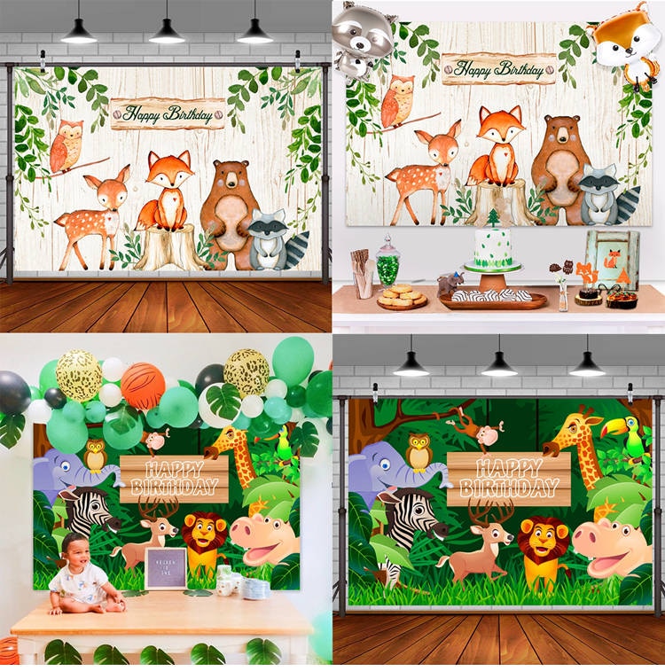 Woodland Animals Kids Birthday Party Decorations Forest Safari Jungle Party Supplies Girl Boy Baby Shower Woodland Birthday Deco